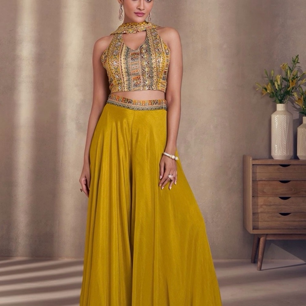 [SOLD] Mustard Lehenga Pant Set